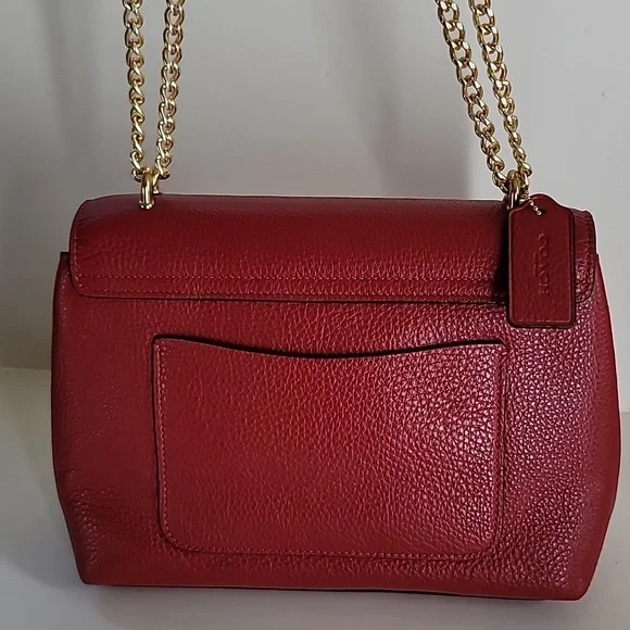 Coach Tammie Red Leather Shoulder Bag - Picture 3 of 9